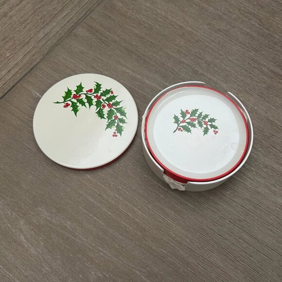 Vintage Lacquerware Christmas Coasters - Picture 3 of 6